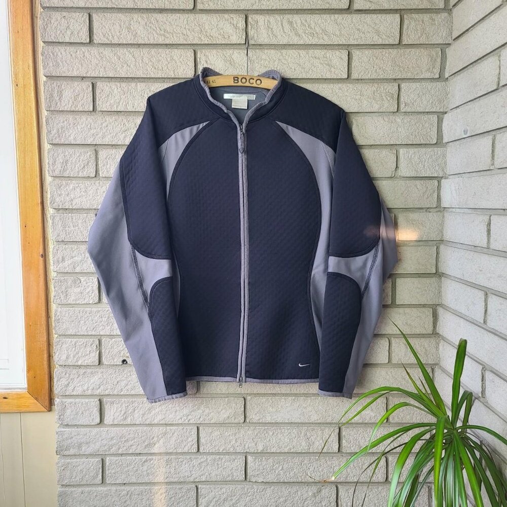 Vintage Y2K 'Nike Golf' sphere thermal black/grey zip-up jacket women's XL